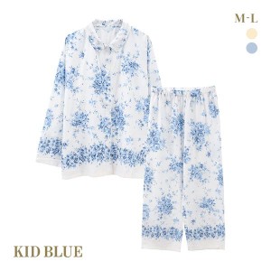 パジャマ レディース 上下セット ルームウェア 長袖 送料無料 キッドブルー KID BLUE 24ブラッサムパネルPt レディース