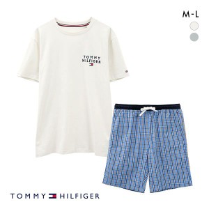 パジャマ メンズ 上下 半袖Tシャツ/ショートパンツセット 送料無料 トミー・ヒルフィガー TOMMY HILFIGER SS WOVEN PJ SET DRAWSTRING ラ