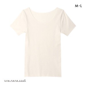 Tシャツ 半袖シャツ メール便(15) ウンナナクール une nana cool フリーカッティングでひびきにくい 吸湿発熱でぽかぽか 3分袖 トップス