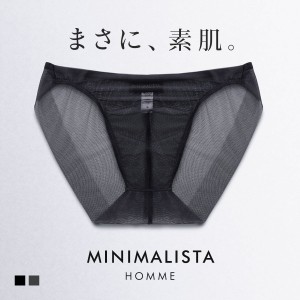 【メール便(4)】【送料無料】 MINIMALISTA HOMME ムレないビキニ ブリーフ 前閉じ メンズ M L LL 涼しい 超極薄 メッシュ ミニマリスタ