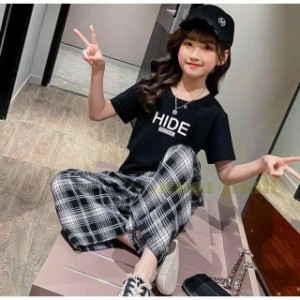 送料無料 子供服 セットアップ キッズ 女の子 春夏 2点セット 上下セット Tシャツ 半袖 ロングパンツ ジャージ キッズ 運動着 おしゃれ 