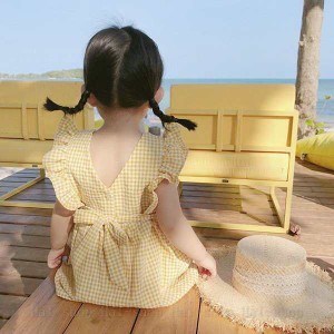 送料無料 ワンピース キッズ 子供服 女の子 キッズワンピース チェック柄 韓国子ども服 子供ドレス dress ベビー服 お姫様 おしゃれ 可愛