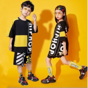 送料無料 キッズ ダンス衣装 ヒップホップ 子供  男の子 女の子 Ｔシャツ ダンストップス ジャズダンス 夏 ダンス衣装 練習着 体操服 ス