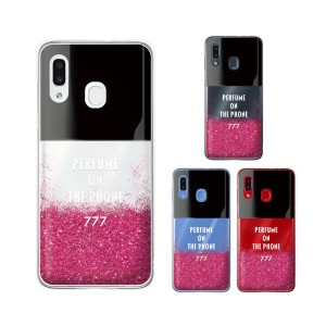 au Galaxy A30 SCV43 スマホ ケース カバー 香水 黒 ピンク