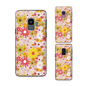 Galaxy S9 (docomo SC-02K / au SCV38) スマホ ケース カバー 花柄24 カラフル