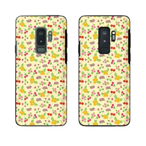 Galaxy S9+ (docomo SC-03K / au SCV39) スマホ ケース カバー 花柄21 小花 黄色