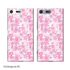 docomo Xperia XZ Premium SO-04J (純正卓上充電対応) スマホ ケース ハード カバー 花柄6 桜 ピンク