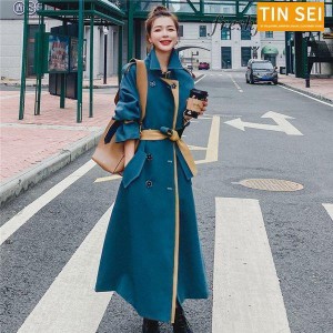 トレンチコート レディース 英国風 ブルー ロングコート ショートスタイル チェスター アウター フォーマル ロング 長袖 通勤 オフィス 