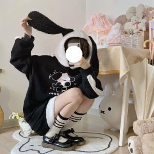 天使と悪魔 セーター パーカー ボア ネコ耳 もこもこ JKファッション 甘め ガーリー かわいい 原宿系 韓国ファッション 10代 20代