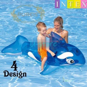 INTEXシャチフロート浮き具浮き輪ビーチフロート浮輪取っ手付き子供用幼児用サメワニイルカイヌうきわウキワ夏プール海