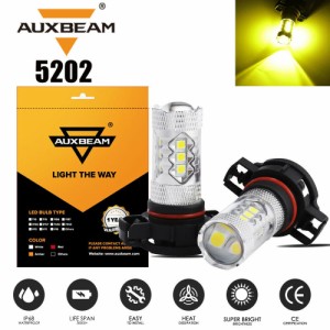 2X AUXBEAM 5202 2504 LEDフォグ電球の変換キットスーパーブライトイエロー50W