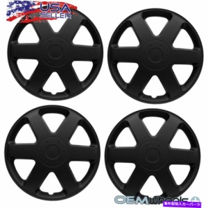 Wheel Covers Set of 4 4新しいOEMマットブラック15" ハブキャップは、ホンダのSUV車JDMセンターホイールカバーセットに適合しま