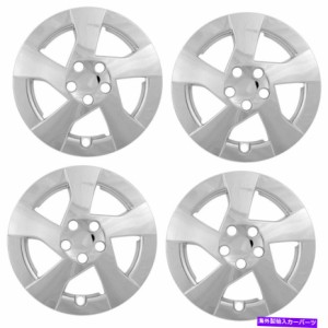 Wheel Covers Set of 4 ハブは、2010年から2012年CHROMEプリウスのフル・リムスキンラグハブを5スポークホイールキャップカバー 