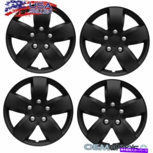 Wheel Covers Set of 4 新しいOEMマットブラック15" ハブキャップは、シボレーのトラックバンクロスホイールがセットをカバーフ 