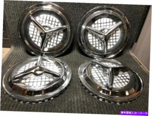 Wheel Covers Set of 4 フィエスタホイールキャップホイール4の14" クロームメッキ3バーのw /ホワイトインサートセットをカバー 