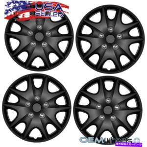 Wheel Covers Set of 4 新しいOEMマットブラック15" ハブキャップは、シボレーのトラックバンクロスホイールがセットをカバーフ 