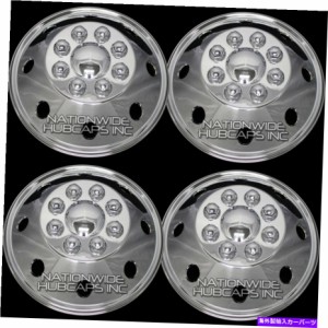 Wheel Covers Set of 4 16.5" CHROME RVキャンピングカーデュアルホイールシミュレータ・リム・ハブは、ホイールキャップバント 