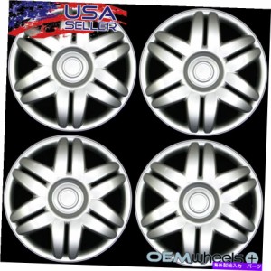 Wheel Covers Set of 4 4新しいOEMシルバー15" ハブキャップをはめあいダッジSUV車のトラックセンターホイールがセットをカバー 