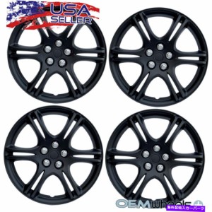 Wheel Covers Set of 4 4新しいOEMマットブラック15" ハブキャップフィットマツダSUV車センターホイールセットをカバー 4 New OE