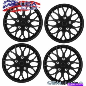 Wheel Covers Set of 4 新ブラック14" ホイールキャップは、シボレーのトラックバンクロスホイールがセットホイールキャップカバ