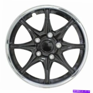 Wheel Covers Set of 4 パイロット自動車Wh522-15c-Bブラック＆クローム15" ホイールカバー、（4セット） Pilot Automotive Wh52