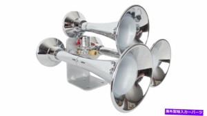 Train Horn HornBlastersアウトローセミや大型トラック用ラウド電車エアホーンセット - クローム HornBlasters Outlaw Loud Trai