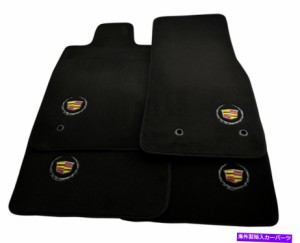 フロアマット フロアマットのためにキャデラックSTS黒テーラードカーペットセットでキャデラックエンブレムNEW Floor Mats For C