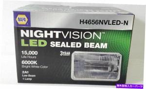 USヘッドライト NAPAナイトビジョン6000K LEDシールロービームランプ電球明るい白H4656NVLED-N Napa NightVision 6000K LED Seal