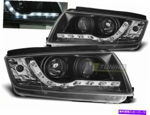 USヘッドライト Headlights LED DRLはSkoda Fabia 1 I 6Y 99-08日光ブラックFreeship US Headlights LED DRL Look for SKODA FAB