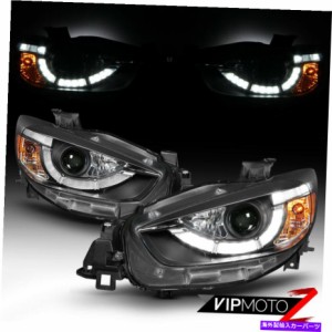 USヘッドライト 最新デザインLED DRL 2013-2015マツダCX5 CX-5ブラックプロジェッカーヘッドライトセット "NEWEST DESIGN LED DR