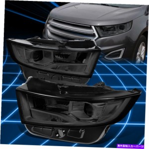 USヘッドライト 15-18フォードエッジハロゲンプロジェクターヘッドライトランプ交換燻製ハウジング For 15-18 Ford Edge Halogen