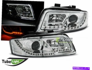 USヘッドライト ヘッドライトLED LTIライトチューブAudi A4 B6 2000-2004 Chrome Freeship US Headlights LED LTI LIGHT TUBE In