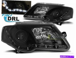 USヘッドライト ヘッドライトはVW Passat B6 3C 05-10ブラックワールドワイドFreeship US Headlights LED DRL Inside for VW PAS