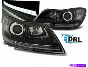 USヘッドライト Skoda Octaviaの中のヘッドライトLED DRL 09-12日光ブラックWW Freeship US Headlights LED DRL Inside for SKOD