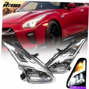 USヘッドライト フィット09-22日産R35 GTR GT-RクーペUSDM＆LHDフルLEDヘッドライトペアLH RH Fits 09-22 Nissan R35 GTR GT-R C