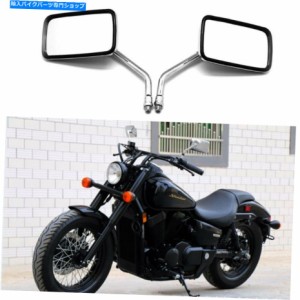 Mirror ホンダシャドウファントムエアロACE 750 VT750用クローム長方形オートバイミラー Chrome Rectangle Motorcycle Mirrors f