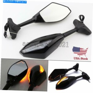 Mirror 川崎忍者ZX6R ZX9R ZX12R ZX14R用のLEDターン信号バックミラー LED Turn Signals Rearview Mirrors For Kawasaki Ninja Z