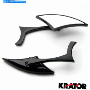 Mirror カスタムリアビューミラーハーレーダビッドソンロードグライドカスタムウルトラ Custom Rear View Mirrors Black Pair Fo