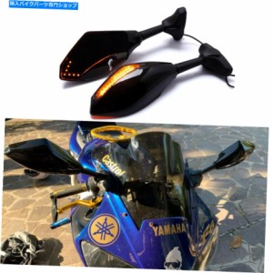 Mirror YAMAHA YZF600R YZF1000R YZF R6 R1オートバイLEDターン信号サイドミラー For Yamaha YZF600R YZF1000R YZF R6 R1 Motorc