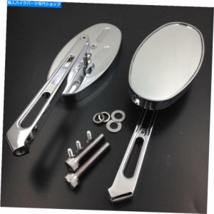 Mirror ヤマハYZFR1 YZFR6 YZF600R FZR600用ペアクロームオーバルバックミラーミラー A Pair Chrome Oval Rearview Mirrors fit 