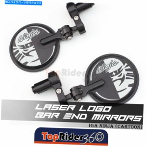 Mirror Iga Ninja Logo 7/8 "HONDA CBR600RR CB1000R CB1000R CB1000R用ハンドルバーエンドミラーCB1000R CB1000F IGA Ninja Log