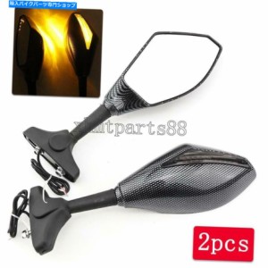 Mirror カワサキ忍者ZX6R ZX9R ZX10R 12R ZX14RのオートバイLEDターンシグナルミラー Motorcycle LED Turn Signal Mirrors for K