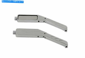 Mirror ビレットの茎が付いている長方形のボールミリングミラーセット Rectangle Ball Milled Mirror Set with Billet Stems