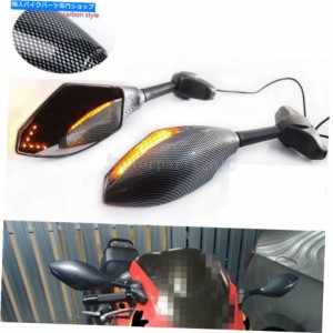 Mirror カワサキ忍者ZX6R ZX9R ZX10R 12R ZX14RのオートバイLEDターンシグナルミラー Motorcycle LED Turn Signal Mirrors for K