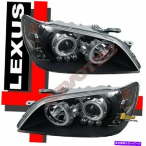 USヘッドライト 01-05 Lexus Lexus IS300のデュアルG3 Halo LEDブラックプロジェクターヘッドライトIS300 IS-300 Dual G3 Halo LED Black