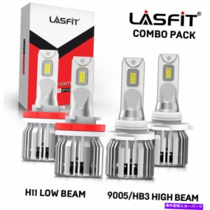 USヘッドライト LASFIT 9005 H11ハイロービームLEDヘッドライト電球6000K 100W 10000LM Superbright Lasfit 9005 H11 High Low B