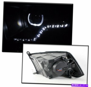 USヘッドライト 09-18ドッジRAMモノアイハローLEDブラックプロジェクターヘッドライトランプ左+右 FOR 09-18 DODGE RAM MONO-EYE