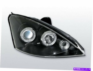 USヘッドライト ヘッドライトLED Angel Eyes Black for Ford Focus MK1 I 1 C170 FL 01-04 Freeship US Headlights LED Angel Ey