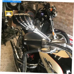 Mirror ハーリーダビッドソンストリートグライドロッカーcのためのオートバイの頭蓋骨のスケルトンの手の鏡 Motorcycle Skull Sk