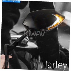 Mirror Kiwav MirrorsデュアルLEDドライビング+ターンシグナルはハーレーロードキングロッカーC KiWAV Mirrors DUAL LED driving